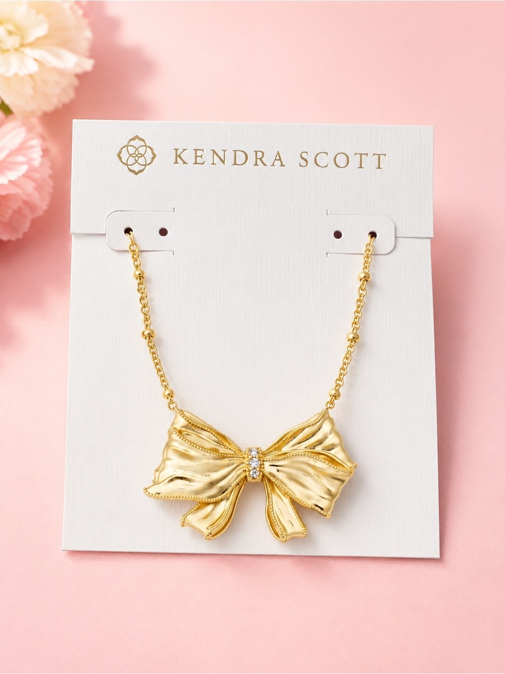 Kendra Scott x LoveShackFancy Gold Bow Necklace